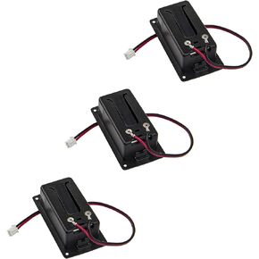 3Pcs Yootones Guitar Pickup Battery Box 9V Battery Box Case Cover Holders with 2 Pin Plug Wire Compatible with Guitar Bass Pickup (Black)