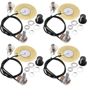 4PACKS 50MM Guitar Pickup Piezo Transducer Prewired Amplifier With 6.35MM Output