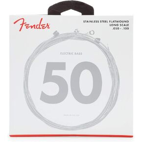Fender 9050 Bass Strings, Stainless Steel Flatwound, 9050ML .050-.100