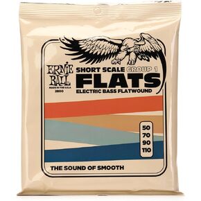 Group 2 Stainless Steel Flatwound Short Scale Electric Bass Strings 45-105 Gauge