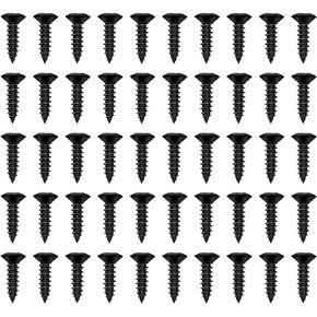 Electric Guitar Bass Pickguard Screws 3mm Pick Guards Scratch Plate Mounting Screws for Fender Strat ST Tele TL Stratocaster Telecaster Gibson LP Les Paul SG (Black)