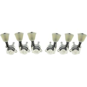 KAISH 3x3 Off White Keystone Locking Tuners 18:1 Guitar Tuning Keys Locking Tuning Machines for LP/Les Paul/SG/ES or Acoustic Guitars Black
