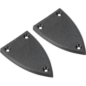 MECCANIXITY Guitar Triangle Rod Cover Plate 3 Ply 3 Hole Black 45x30mm for Electric Guitar Parts Accessories 2pcs