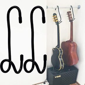 Portable Guitar Hanger and Guitar Closet Display Rack Guitar Bracket Holder Guitar Stand Storage With No slip Rubber Padding, for Home or Studio - No installation tools required - No guitar - 2/PK