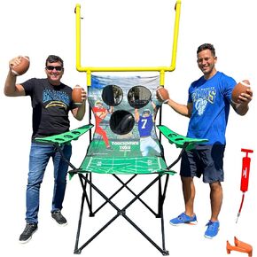 مجموعة ألعاب القذف والكراسي الخلفية مقاس XXL العملاقة - بطول 8 بوصات - لعبة كرة قدم خارجية تتسع لشخصين إلى 4 أشخاص - تتضمن كرات القدم ومضخة هواء وحقيبة للركل وحقيبة تخزين - للخياطة والفناء الخلفي والشاطئ والمتنزهات in Kuwait