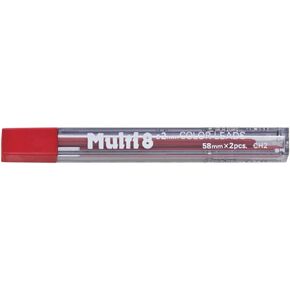 Pentel 1 Tube/2 Multi 8 Color 2 mm Lead Refill, Red (CH2-B)