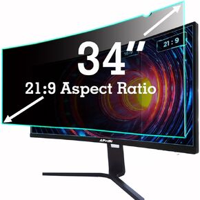 34 Inch Privacy Screen Filter for 21:9 Computer Curved Ultrawide Screen Monitor - Privacy Shield,Anti-Glare and Anti-Blue Light Screen Protector