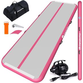Inflatable Air Tumbling Mat Gymnastics Tumble track 4/8 inches Thickness Air Mats for Home Use/Training/Cheerleading/Water Yoga 10ft 13ft 16ft 20ft with Electric Air Pump