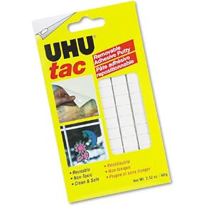 UHU 99683 Tac Adhesive Putty Removable/Reusable Nontoxic 2.12 oz 80 Pieces/Pack