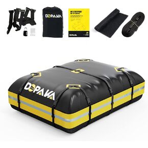 Car Rooftop Cargo Carrier Bag,100% Waterproof Heavy Duty 1000D Car Top Carrier,15 Cubic Feet Car Roof Bag for All Vehicle with/Without Rack,Anti-Tear Anti-Slip Mat, Luggage Lock,6 Door Hooks
