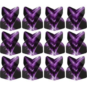 PATIKIL Dart Flights, 12 Pack PET Standard Darts Accessories Replacement Parts for Soft Tip Steel Tip, Black, Purple