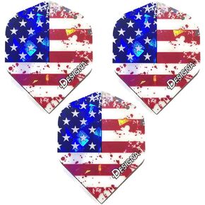 Art Attack Designa USA American Flag Stars & Stripes Patriot, Holographic Strong Standard Dart Flights (1 Set)