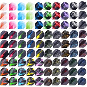 KALIONE 90Pcs Dart Flights Standard Dart Flights Durable PET Dart Flights for Soft Tip Steel Tip(Color B)