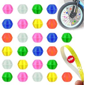 Bike Wheel Spokes Decoration, Colorful Bicycle Wheel Spoke Beads for Boys Girls Kids Adult 36 Pieces Clip-on Plastic Clip Universal Bike Spokes Accessories Wheel Decorations
