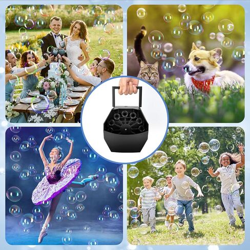 آلة الفقاعات، صانع الفقاعات، محرك هادئ عالي الكفاءة، آلة نفخ الفقاعات مع أكثر من 10000+ فقاعات مناسبة لحفلات أعياد الميلاد الداخلية والخارجية، عيد الميلاد، المسرح، المهرجان، فانستيك in Kuwait