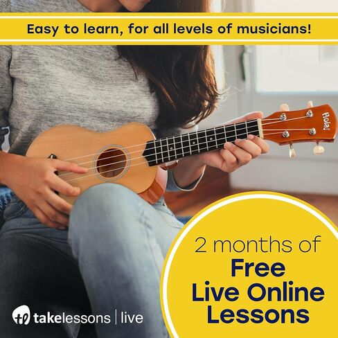 أولا! مجموعة Music HM-21PK Soprano Ukulele مع حقيبة حمل قماشية وحزام ولقطات، سلسلة ألوان، وردي in Kuwait