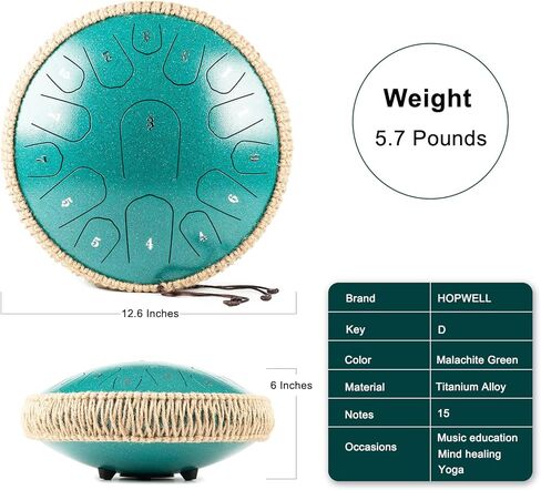 Steel Tongue Drum - 13 Inches 15 Notes Tongue Drum - Hand Pan Drum with Music Book, Handpan Drum Mallets and Carry Bag, D Major (Navy Blue) in Kuwait