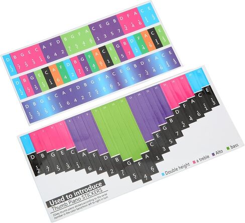Kalimba Sticker, Colorful Kalimba Scale Sticker Thumb Piano Key Stickers Musical Note Decoration for Beginner in Kuwait