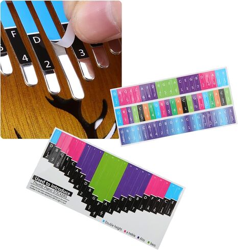 Kalimba Sticker, Colorful Kalimba Scale Sticker Thumb Piano Key Stickers Musical Note Decoration for Beginner in Kuwait
