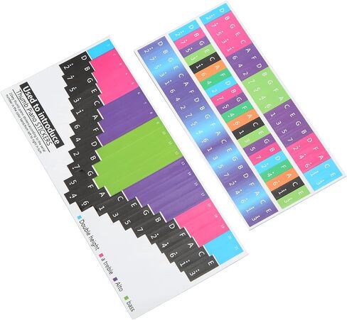 Kalimba Sticker, Colorful Kalimba Scale Sticker Thumb Piano Key Stickers Musical Note Decoration for Beginner in Kuwait