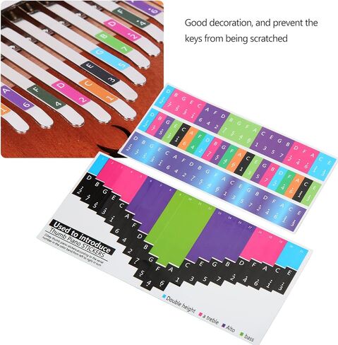 Kalimba Sticker, Colorful Kalimba Scale Sticker Thumb Piano Key Stickers Musical Note Decoration for Beginner in Kuwait