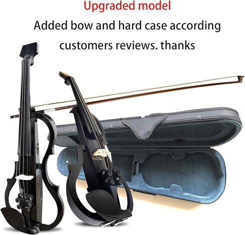 كمان كهربائي فاخر من ألياف الكربون بالحجم الكامل 4/4، كمان كهربائي صامت احترافي للبالغين والمراهقين، كمان كهربائي مع التقاط احترافي-ZNDS-2301 in Kuwait