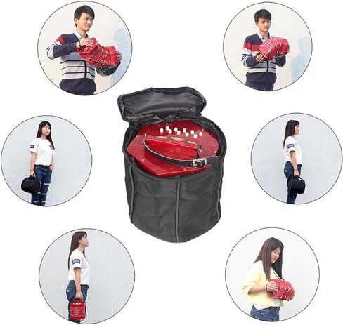 summina Concertina Accordion Anglo-style concertina accordion 20-Button 40-Reed Anglo Style with Carrying Bag Leather Hand Strap Red Pine Red in Saudi Arabia