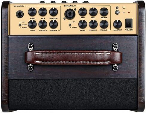 NUX Stageman II AC-80 Bluetooth Portable Acoustic Guitar Amplifier Bundle with Polsen HPC-A30-MK2 Studio Monitor Headphones, Kopul 10' Instrument Cable, and Fender 12-Pack Picks in Saudi Arabia