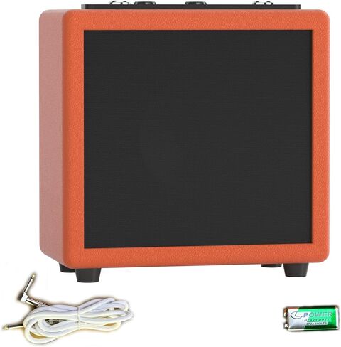 Guitar Amp, 5W Mini Guitar Amplifier Portable with Volume, Gain and Overdrive Control for Electric Guitar Bass Desktop Practice Kids Beginner Starter (Orange) in Kuwait