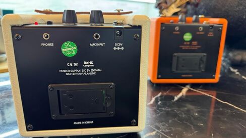 Guitar Amp, 5W Mini Guitar Amplifier Portable with Volume, Gain and Overdrive Control for Electric Guitar Bass Desktop Practice Kids Beginner Starter (Orange) in Kuwait