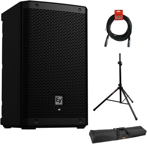 مكبر صوت Electro-Voice ZLX-8P-G2 مقاس 8 بوصات ثنائي الاتجاه بقدرة 1000 واط مع حزمة بلوتوث (أسود) مع حامل مكبر صوت فولاذي Auray SS-4420، وحقيبة حامل مكبر صوت Auray مقاس 51 بوصة وكابل XLR in Kuwait