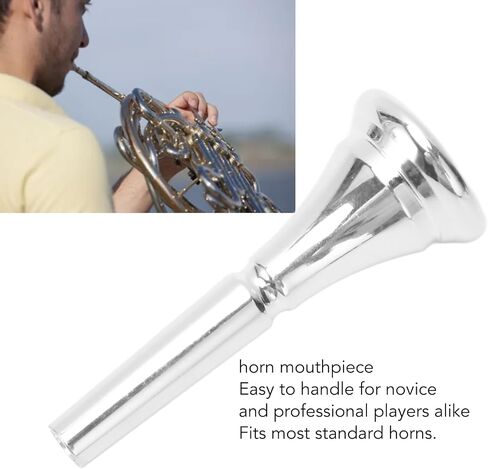 Silver Horn French Horn Mouthpiece Brass Standard Replacement for Novice and Professional Players Silver in Saudi Arabia