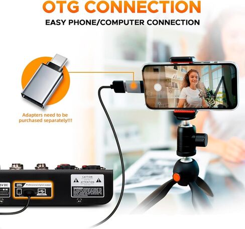 Audio Mixer D Debra Audio Mini4 Portable 4-Channel DJ Mixer Console, Sound Mixing Board with USB Bluetooth 48V Phantom Power, Audio Console for Live Wedding Party Recording Broadcast in Kuwait