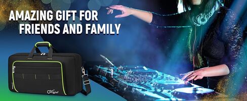 SNIGJAT DJ Controller Case for DDJ-FLX4/ DJ 400/ DDJ-REV1, Padded DJ Controller Bag with 5 Pockets for Laptop, Headphones, Cables, DJ Carrying Case with Adjustable Shoulder Strap, 21.5"x11.8"x2.5" in Saudi Arabia