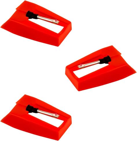 3Pcs Record Player Needles Replacement, Turntable Record Player Needle Replacement, Needle for Record Player Replacement Compatible with ION, Jensen, Crosley, Victrola, Sylvania and More(Red) in Kuwait