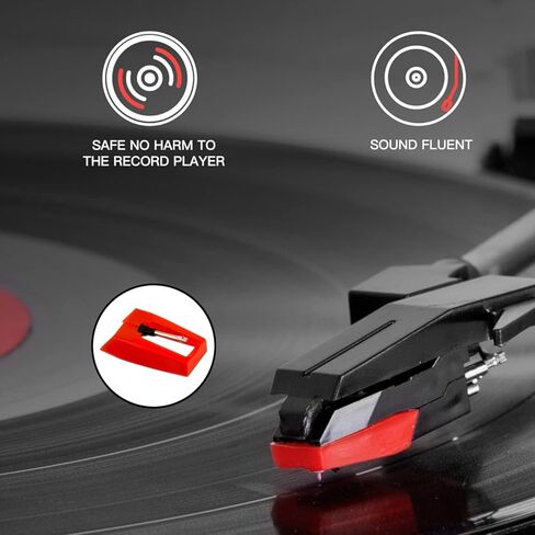 3Pcs Record Player Needles Replacement, Turntable Record Player Needle Replacement, Needle for Record Player Replacement Compatible with ION, Jensen, Crosley, Victrola, Sylvania and More(Red) in Kuwait