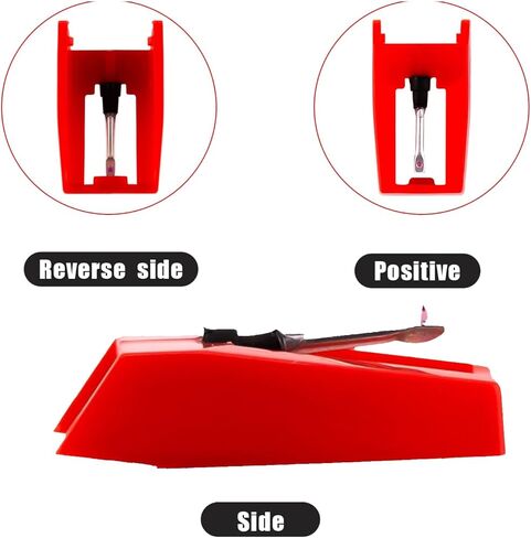3Pcs Record Player Needles Replacement, Turntable Record Player Needle Replacement, Needle for Record Player Replacement Compatible with ION, Jensen, Crosley, Victrola, Sylvania and More(Red) in Kuwait
