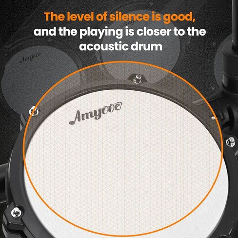 Electric Drum Set, Electronic Drum Set for Beginner with 150 Sounds, Drum Set for kids with 4 Quiet Electric Drum Pads, 2 Switch Pedal, Drum Throne, Drumsticks, On-Ear Headphones in Saudi Arabia