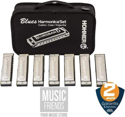 Hohner Accordions 1501/7 Bluesband Harmonica 7-Piece Set with Carrying Case, Chrome in Saudi Arabia