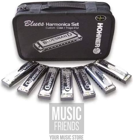 Hohner Accordions 1501/7 Bluesband Harmonica 7-Piece Set with Carrying Case, Chrome in Saudi Arabia