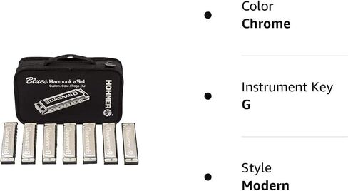 Hohner Accordions 1501/7 Bluesband Harmonica 7-Piece Set with Carrying Case, Chrome in Saudi Arabia
