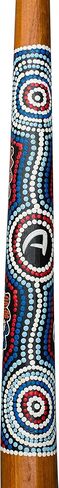 Teak Wood Didgeridoo, 51-inch, Hand-Painted, Includes Ikat Bag - D in Saudi Arabia