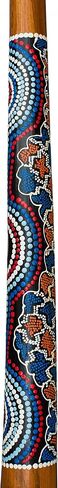 Teak Wood Didgeridoo, 51-inch, Hand-Painted, Includes Ikat Bag - D in Saudi Arabia