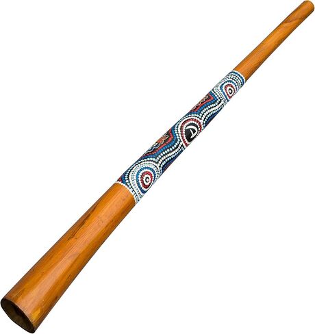 Teak Wood Didgeridoo, 51-inch, Hand-Painted, Includes Ikat Bag - D in Saudi Arabia