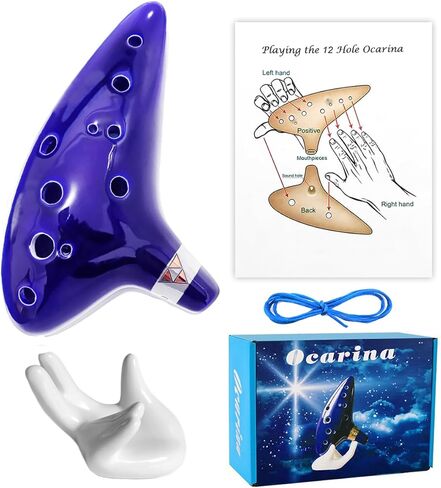 Ocarina Musical Instrument 12 Hole Alto C with Display Stand for Zelda Merch Gifts Ocarina Cool Stuff Gadgets Birthday Gifts Ideas Stocking Stuffers White Elephant Gifts in Kuwait