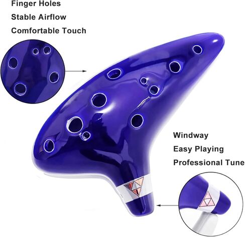 Ocarina Musical Instrument 12 Hole Alto C with Display Stand for Zelda Merch Gifts Ocarina Cool Stuff Gadgets Birthday Gifts Ideas Stocking Stuffers White Elephant Gifts in Kuwait