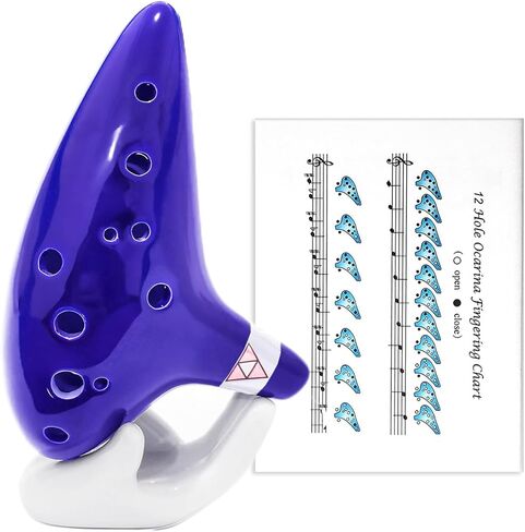 Ocarina Musical Instrument 12 Hole Alto C with Display Stand for Zelda Merch Gifts Ocarina Cool Stuff Gadgets Birthday Gifts Ideas Stocking Stuffers White Elephant Gifts in Kuwait