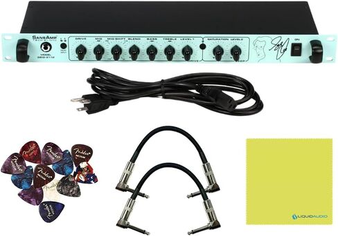 Tech 21 GED-2112 Geddy Lee Signature SansAmp Bundle w/ 2x Strukture S6P48 Woven Right Angle Patch Cables, 12x Fender Picks and Liquid Audio Polishing Cloth in Saudi Arabia
