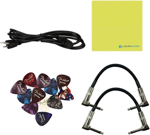 Tech 21 GED-2112 Geddy Lee Signature SansAmp Bundle w/ 2x Strukture S6P48 Woven Right Angle Patch Cables, 12x Fender Picks and Liquid Audio Polishing Cloth in Saudi Arabia