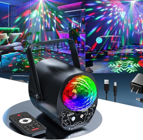 أضواء ديسكو الكرة الطرف، أضواء ديسكو تنشيط الصوت مع التحكم عن بعد آثار الإسقاط RGB لحزب بار الزفاف عيد الميلاد نادي الكاريوكي ktv الخ in Kuwait